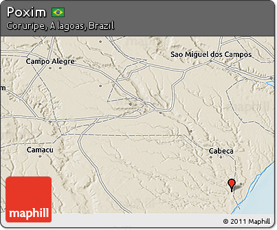 Shaded Relief 3D Map of Poxim