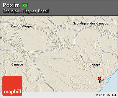 Shaded Relief 3D Map of Poxim