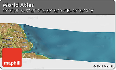 Satellite Panoramic Map of the Area around 9° 46' 31" S, 40° 1' 29" E