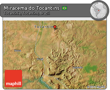 Satellite 3D Map of Miracema Do Tocantins
