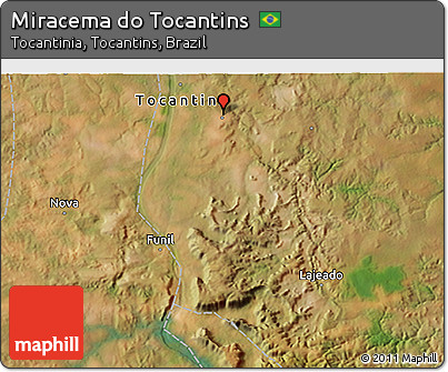 Satellite 3D Map of Miracema Do Tocantins