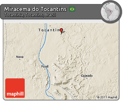 Shaded Relief 3D Map of Miracema Do Tocantins