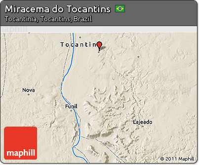 Shaded Relief 3D Map of Miracema Do Tocantins
