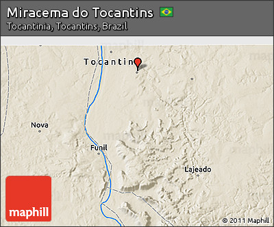 Shaded Relief 3D Map of Miracema Do Tocantins