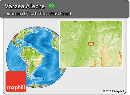 Physical Location Map of Várzea Alegre
