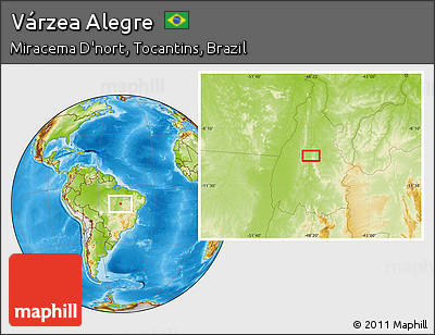 Physical Location Map of Várzea Alegre