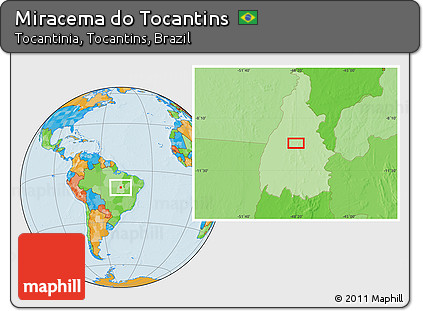 Political Location Map of Miracema Do Tocantins