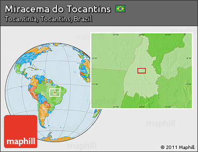 Political Location Map of Miracema Do Tocantins