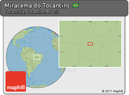 Savanna Style Location Map of Miracema Do Tocantins