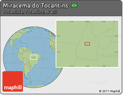 Savanna Style Location Map of Miracema Do Tocantins