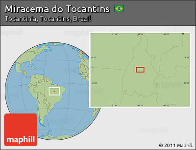 Savanna Style Location Map of Miracema Do Tocantins