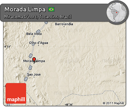 Shaded Relief Map of Morada Limpa