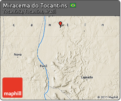 Shaded Relief Map of Miracema Do Tocantins