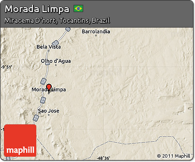 Shaded Relief Map of Morada Limpa