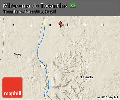 Shaded Relief Map of Miracema Do Tocantins