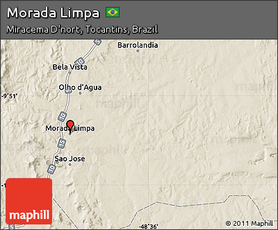 Shaded Relief Map of Morada Limpa