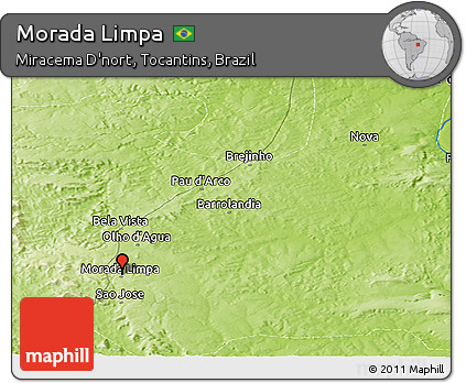 Physical Panoramic Map of Morada Limpa