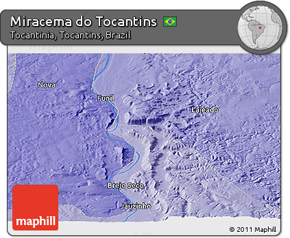 Political Panoramic Map of Miracema Do Tocantins