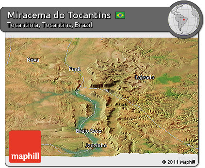 Satellite Panoramic Map of Miracema Do Tocantins