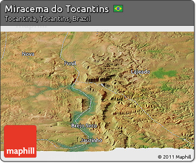 Satellite Panoramic Map of Miracema Do Tocantins