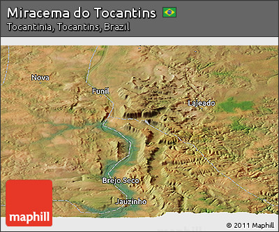 Satellite Panoramic Map of Miracema Do Tocantins
