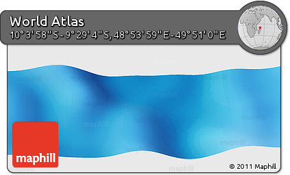 Physical Panoramic Map of the Area around 9° 46' 31" S, 49° 22' 30" E