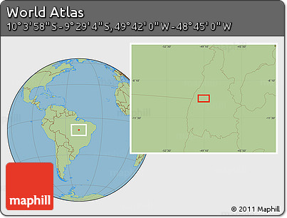 Savanna Style Location Map of the Area around 9° 46' 31" S, 49° 13' 30" W