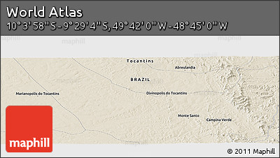 Shaded Relief Panoramic Map of the Area around 9° 46' 31" S, 49° 13' 30" W