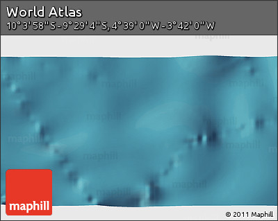 Satellite 3D Map of the Area around 9° 46' 31" S, 4° 10' 30" W