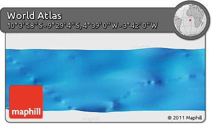 Physical Panoramic Map of the Area around 9° 46' 31" S, 4° 10' 30" W