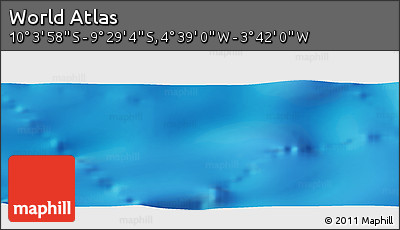 Physical Panoramic Map of the Area around 9° 46' 31" S, 4° 10' 30" W