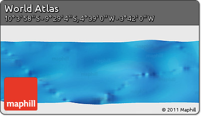 Physical Panoramic Map of the Area around 9° 46' 31" S, 4° 10' 30" W