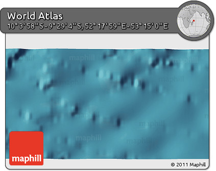 Satellite 3D Map of the Area around 9° 46' 31" S, 52° 46' 29" E