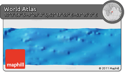Physical Panoramic Map of the Area around 9° 46' 31" S, 52° 46' 29" E