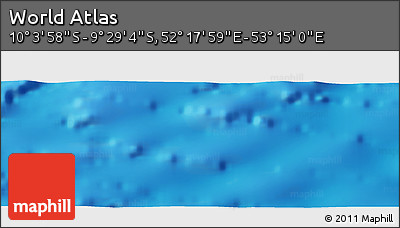 Physical Panoramic Map of the Area around 9° 46' 31" S, 52° 46' 29" E