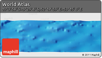 Physical Panoramic Map of the Area around 9° 46' 31" S, 52° 46' 29" E