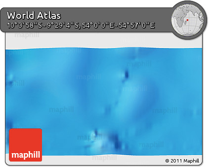 Physical 3D Map of the Area around 9° 46' 31" S, 54° 28' 30" E