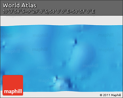 Physical 3D Map of the Area around 9° 46' 31" S, 54° 28' 30" E