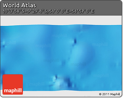 Physical 3D Map of the Area around 9° 46' 31" S, 54° 28' 30" E