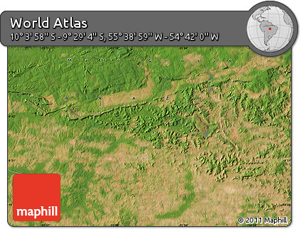 Satellite Map of the Area around 9° 46' 31" S, 55° 10' 29" W