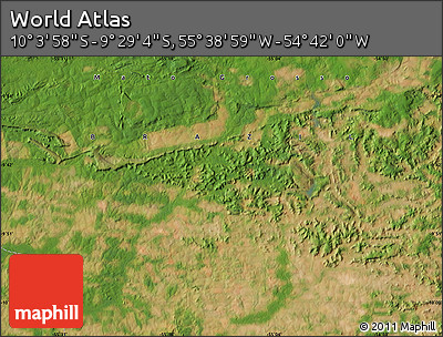 Satellite Map of the Area around 9° 46' 31" S, 55° 10' 29" W
