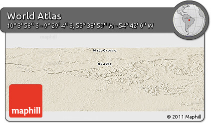 Shaded Relief Panoramic Map of the Area around 9° 46' 31" S, 55° 10' 29" W