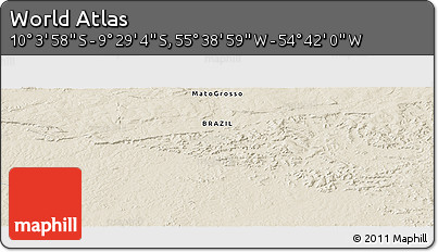 Shaded Relief Panoramic Map of the Area around 9° 46' 31" S, 55° 10' 29" W