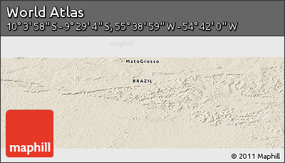 Shaded Relief Panoramic Map of the Area around 9° 46' 31" S, 55° 10' 29" W