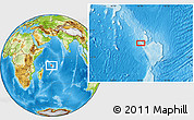 Physical Location Map of the area around 9° 46' 31" S, 59° 34' 30" E
