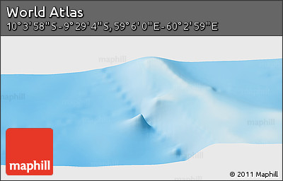 Physical Panoramic Map of the Area around 9° 46' 31" S, 59° 34' 30" E