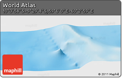 Physical Panoramic Map of the Area around 9° 46' 31" S, 59° 34' 30" E