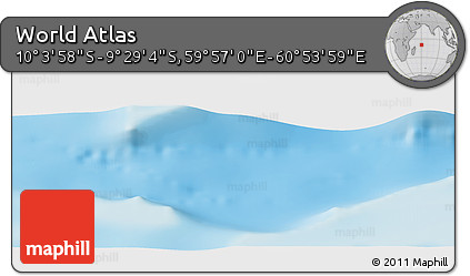 Physical Panoramic Map of the Area around 9° 46' 31" S, 60° 25' 29" E