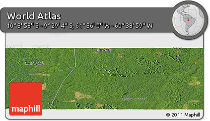 Satellite Panoramic Map of the Area around 9° 46' 31" S, 61° 7' 30" W