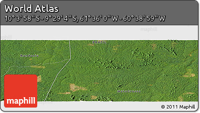 Satellite Panoramic Map of the Area around 9° 46' 31" S, 61° 7' 30" W